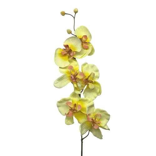 Kunstblumen Orchidee Orchideenzweig 78cm. Farbe HELL GELB-31