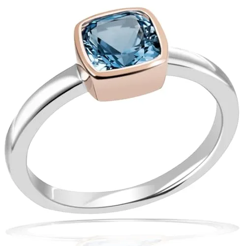 goldmaid Damen Ring 925 Sterlingsilber Londontopas 1,12 ct. teilw. rot vergoldet (56)