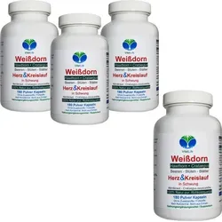 Weissdorn Weißdorn 720 Pulver Kapseln - Natur Pur für Herz-Kreislauf - Nahrungsergänzungsmittel mit 100% reinem Weißdorn (Beeren, Blüten, Blätter) für die Unterstützung eines gesunden Herz-Kreislaufsystems. Ohne Zusatzstoffe, ideal für langfristige Einnahme.