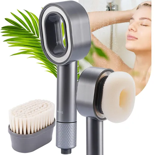 ideoon Duschkopf mit Filter 3-in-1 – Wassersparend & elegant - Genießen Sie ein erfrischendes Duscherlebnis mit dem ideoon Duschkopf. Der wassersparende Filter reduziert den Wasserverbrauch und sorgt für sanfte Reinigung. Inklusive Bürste und Schwamm für Ihre tägliche Pflege.