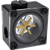 Alphacool 17350 Eisflügel Durchflussanzeiger G1 4 eckig - Acetal, für Wasserkühlsysteme mit stylischem Design und präziser Fließüberwachung