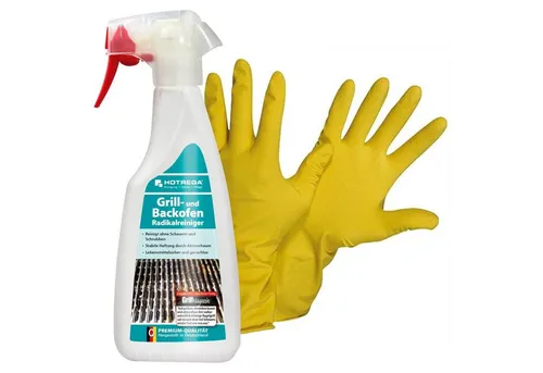 HOTREGA® Backofenreiniger Grillreiniger Radikalreiniger Ofen 500ml + Handschuhe Backofenreiniger