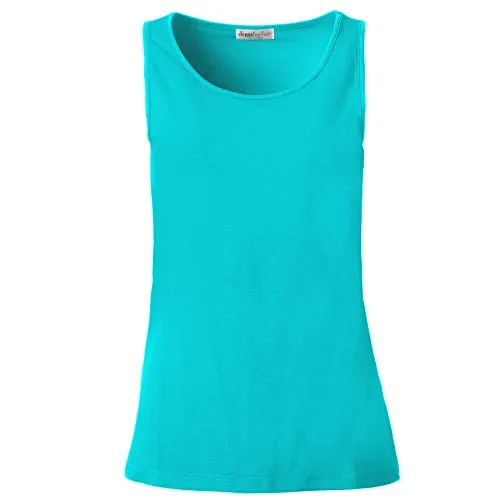 dressforfun 901024 Damen Basic Top, Tank Top Trägertop, Baumwolle - diverse Farben und Größen - (Türkis | S | Nr. 304535)