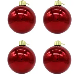 Weihnachts-Kugel XXL Ø 25cm - 4 Stück rot glänzend - Rot