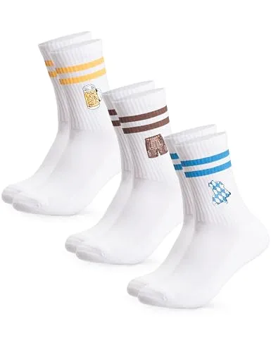 Occulto Damen & Herren Motiv Tennissocken 3er Pack (Modell: Rio), Statement Tennis Socken Bayern 39-42