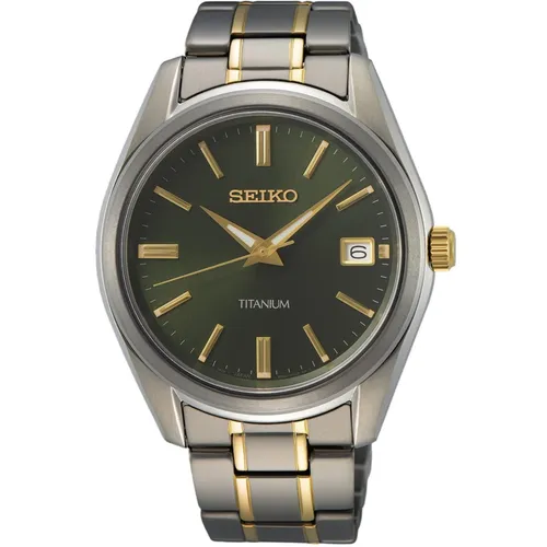 Seiko Herren Klassische Kleideruhr SUR377P1 aus Titan - Armbanduhren für Herren, elegante Titan-Konstruktion, wasserdicht bis 100 m, ideal für jeden Anlass.