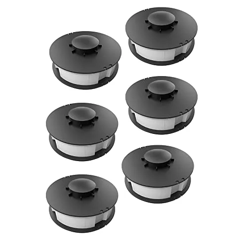 Ersatzspulen für EINHELL GC-ET4530 - Doppelfadenspulen Set - 6-teiliges Set von Doppelfadenspulen, ideal für den Einhell Elektro Rasentrimmer. Hochwertiger Nylonfaden mit 10 Metern Länge pro Spule sorgt für präzise Trimm-Arbeiten. Einfach in der Handhabung und kompatibel mit der Fadenautomatik.