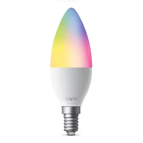 Tapo L430C Smarte WLAN Glühbirne E14, 470 Lumen, 16 Mio. Farben, dimmbar, Zeitplan & Timer, Energieüberwachung, Kompatibel mit Alexa, Google Assistant und Samsung SmartThings