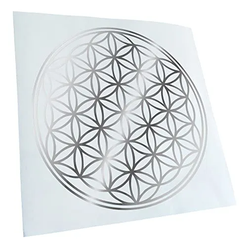 Kiwistar - Autoaufkleber - Chrom - 10x10cm Blume des Lebens Baum Aufkleber für Auto, Laptop, Fahrrad, LKW, Motorrad Mehrfarbig JDM Decal Racing