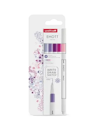 Uni-Ball Emott Marker-Set, Blumenfarben, 5 Stück