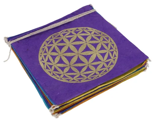 Gebetsfahne aus Papier 2,50 m, Buddhistische Dekoration aus Loktapapier - Chakr