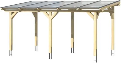 Terrassenüberdachung SKAN HOLZ Siena 541x250 cm - Markisen & Terrassenüberdachungen, stilvolle eiche hell Optik, idealer Schutz für Ihre Terrasse und verlängert die Gartensaison.