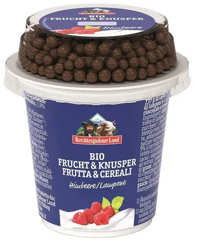 HIMBEERJOGURT MIT BIO-SCHOKOLADENKUGELN 150 g von BERCHTESGADENER LAND (nabiał)