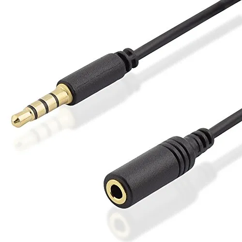 BestPlug 50cm Audio Stereo Kabel Verlängerung Aux in Out, 3,5mm Klinke Stecker männlich auf 3,5mm Klinke Buchse Kupplung weiblich vergoldet, Schwarz