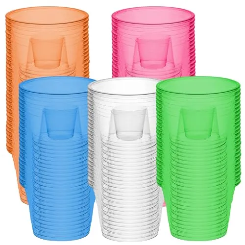 Stück Jäger Bomb Shot Becher, Schnapsgläser Plastik 175+25ml, Farbe Shotgläser Stamperl Plastikbecher, Shotgläser Wiederverwendbar Mit Schnapsglas-Einsatz, Spirituosen Plastikbecher für Party Spaß 100