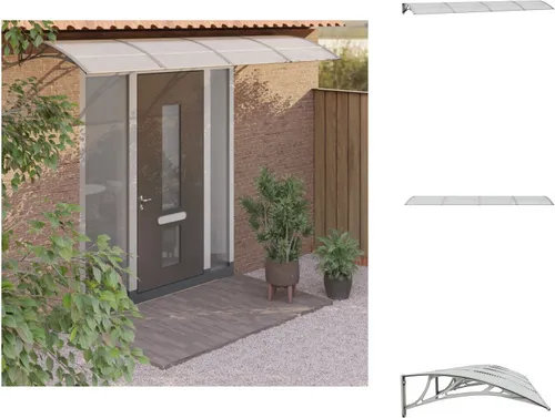 vidaXL Türvordach Grau und Transparent 350x80 cm Polycarbonat - Markisen
