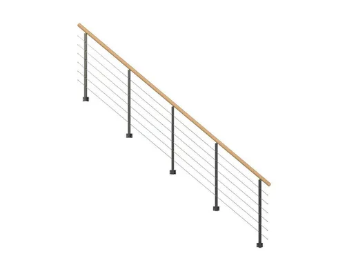 Starwood Treppengeländer Modell Kos - für Stahltreppe-15 - Robustes Treppengeländer Modell Kos für Stahltreppen, vielseitig montierbar und mit edlem Rundhandlauf aus Eiche oder Buche – ideal für individuelle Treppenlösungen.