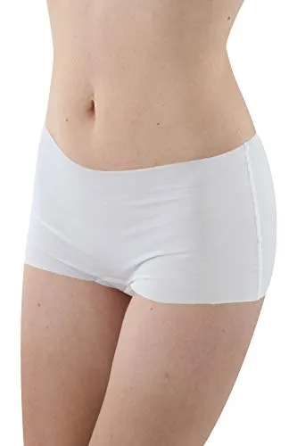 Albert Kreuz 3er-Pack Damen Lasercut nahtlos Clean Cut Boxershorts aus Baumwolle Elastan weiß Größe S (36-38)