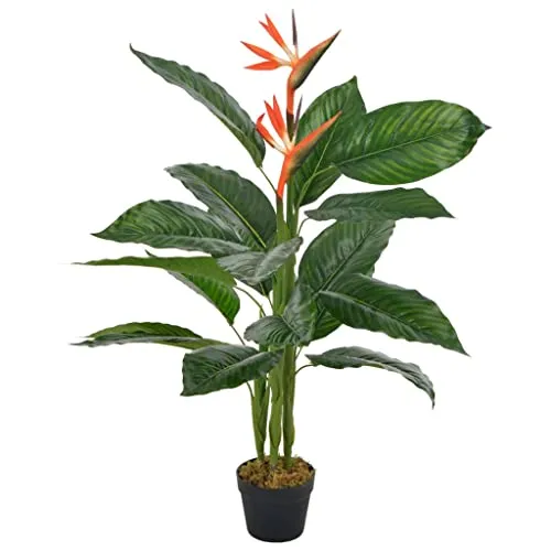 vidaXL Künstliche Pflanze Strelitzia 100 cm - Künstliche Pflanzen für ein grünes Zuhause oder Büro, lebensechte Details und pflegeleicht – ideal für jeden, der keinen grünen Daumen hat.