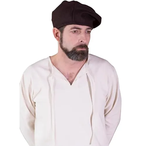 Burgschneider - Barett Harald - Braun (57 cm, für Damen & Herren, Wolle) Historisch - Medieval