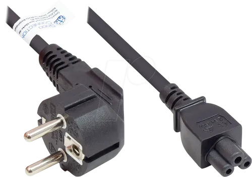 GC P0105-S018 - Netzkabel Typ E+F CEE 7/7 auf C5 , schwarz, 0,75 mm², 1,8 m