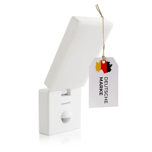 max K O M F O R T LED Außenleuchte mit Bewegungsmelder – 15W, 1100lm, IP65 - Lampen für außen mit schwenkbarem Leuchtkopf für präzise Lichtkontrolle – ideal für Sicherheit und modernes Design in Gärten und gewerblichen Bereichen.