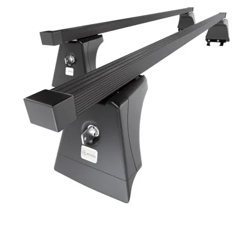 Mossa - Stahl-Dachträger kompatibel mit Opel Corsa E Hatchback (2015-2019) - schwarz Dachträger Dachgepäckträger - Montagepunkte