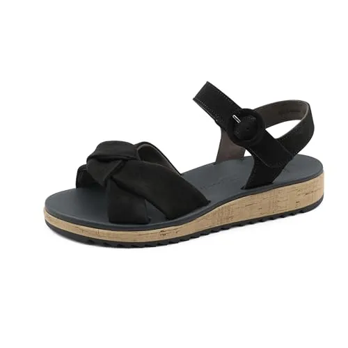 Paul Green Veloursleder Sandalen schwarz 38,5 EU - Wanderschuhe in Größe 38,5, aus hochwertigem Veloursleder, mit bequemem Blockabsatz und Schnallenverschluss für optimalen Halt beim Wandern.