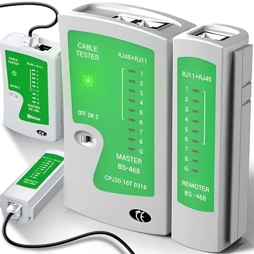 Produktbild Retoo Netzwerk Kabeltester, RJ11/RJ12/RJ45 LAN Patchkabel Tester, Leitungstester für Netzwerk-Kabel