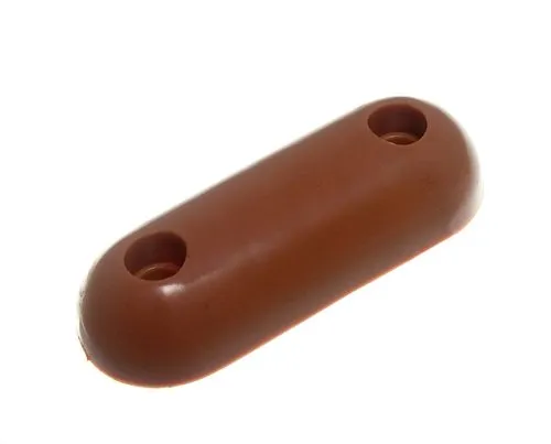 WC-Sitzpuffer aus Gummi, oval, 60 x 22 x 12 mm, inkl. Schrauben, Hellbraun, 4 Stück