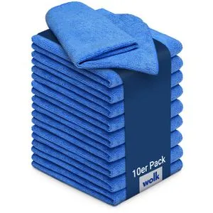 Wolk Allzwecktuch Schlingenstruktur, 40 x 40 cm, aus Mikrofaser, blau, waschbar, 10 Stück