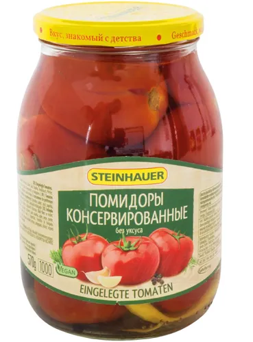 Eingelegte Tomaten OHNE ESSIG 990ml Помидоры без уксуса