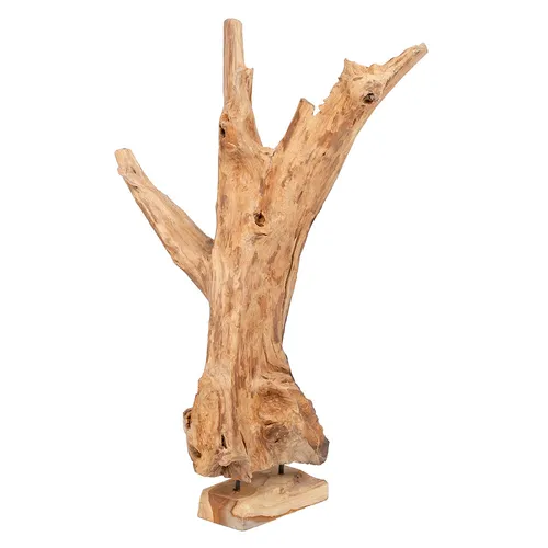 Deko Objekt POTONGAN – Einzigartige Skulptur aus Teakholz - Hochwertiges Dekoobjekt für stilvolle Raumdekoration. Diese rustikale Figur aus massivem Teakholz verleiht jedem Zimmer eine besondere Note und ist ein einzigartiges Unikat.