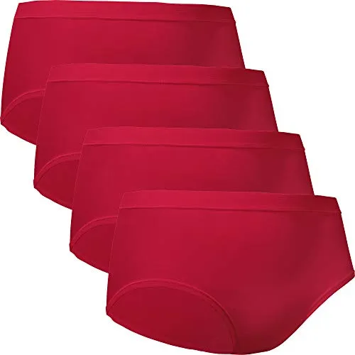 con-ta Damen-Taillenslip 4er-Pack Feinripp rot Größe 46
