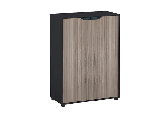 Moderne Kommode in Holzoptik - Braun Schwarz, Hoch mit Stauraum - Stilvolle Kommode mit 2 Türen, ideal für Ihr Arbeitszimmer. Maße: 80 x 40 x 110 cm. Bietet großzügigen Stauraum und passt perfekt zu modernen Einrichtungsstilen.