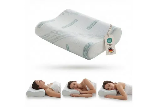 VelaniqueHome Nackenstützkissen Memory Foam – Ergonomisches Kopfkissen für optimalen Schlafkomfort - Zierkissen mit viskoelastischem Memory-Schaum für ergonomische Unterstützung. Ideal für alle Schlafpositionen, sorgt für ein frisches Schlafklima und ist pflegeleicht dank waschbarem Bezug.