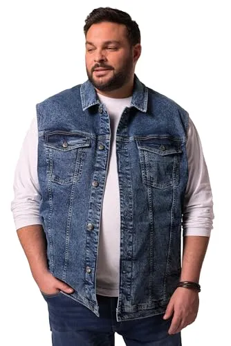 Men Plus Herren Übergrößen Jeansweste L-8XL in blau von MEN+