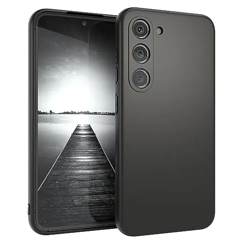 EAZY CASE - Silikon Hülle - kompatibel mit Samsung Galaxy S23 stoßfestes Abdeckung, Handyhülle, [Schlank, weich, flexibel], Matt Power, Unzerstörbare Sturzfestigkeit in Matt Schwarz