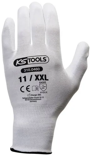 KS Tools 310.0460 Mikro-Feinstrickhandschuhe XXL, 12 Paar in weiß von KS TOOLS