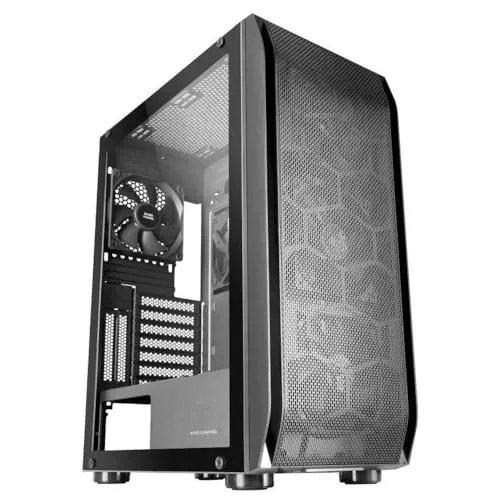 Mars Gaming MC-PRO2, Professioneller E-ATX-Tower, Freezer CPU System, 5 Ultraleise Lüfter und Metall-Mesh Front, Schwarz