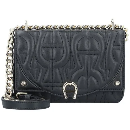 AIGNER Diadora Umhängetasche Leder 21 cm schwarz in schwarz von Aigner
