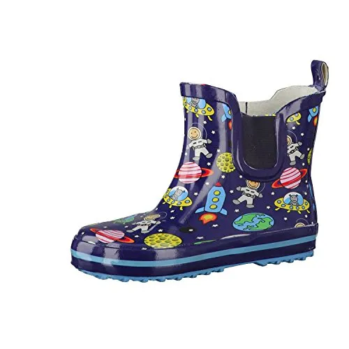 Beck Jungen Space Gummistiefel, Blau, 21 EU - Stiefel für Jungen, wasserfest und ideal für nasse Tage, mit coolem Space-Design für kleine Entdecker.