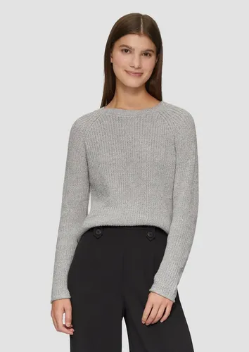 s.Oliver QS Melierter Strickpullover mit Raglanärmeln - Stylischer Strickpullover im Regular Fit mit Raglanärmeln und Crew-Neck. Die Rippblende am Ausschnitt und der Rollsaum verleihen einen modernen Look. Ideal für lässige Outfits.