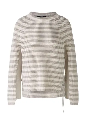 Oui Damen Pullover RUBI reine Baumwolle gerade geschnitten Gestreift