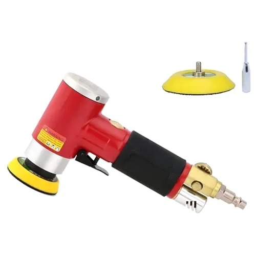 Druckluft Exzenterschleifer Winkelschleifer Polierer Mini Gerade Lang Rot mit 50mm und 75mm Schleifteller