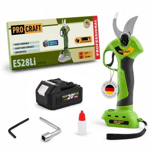 Procraft ES28Li bb Akku Astschere 20 V mit 4,0 Ah Akku