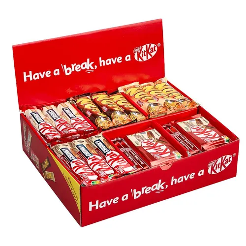 KitKat & Lion Box 3,08 kg - Schokoladen-Mix für Riegel-Liebhaber - Lebensmittel Monatsangebote mit 64 NESTLÉ Schokoriegeln, perfekt für den Verkauf und ideal für jede Theke!
