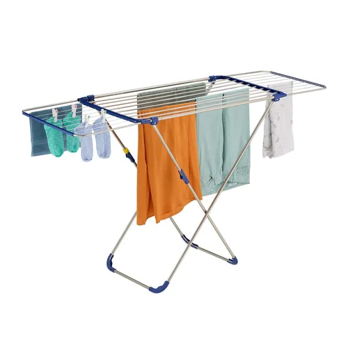 Wäscheständer Flügelwäscheständer ausziehbar - Freistehender Wäscheständer aus Edelstahl, faltbar und einziehbar, mit 177 cm Breite für effizientes Trocknen von Wäsche.