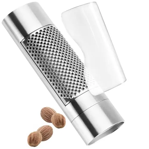com-four® Muskatnussreibe aus Edelstahl