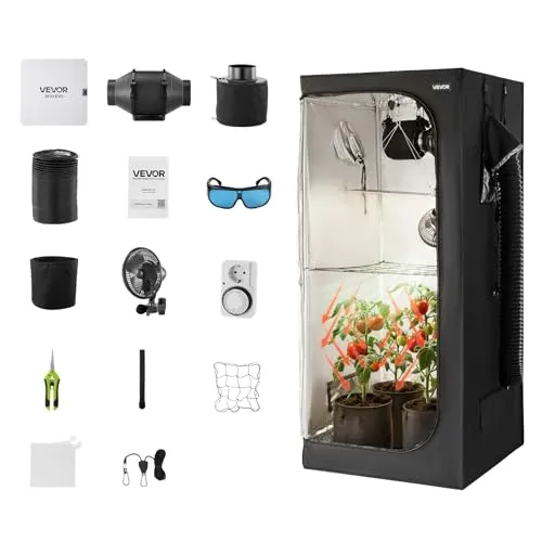 VEVOR Growzelt 80x80x180 cm mit LED und Belüftung von Vevor